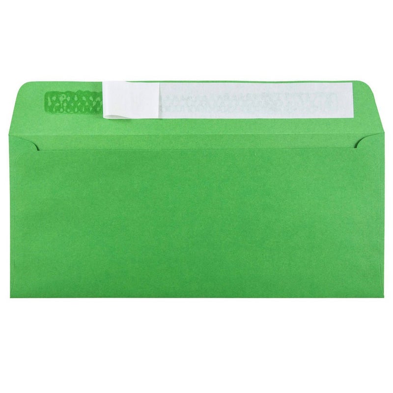 JAM PAPER #10 Business Colored Envelopes with Peel and Seal Closure - 4 1/8 x 9 1/2 - Green Recycled - 50/Pack - Image 3